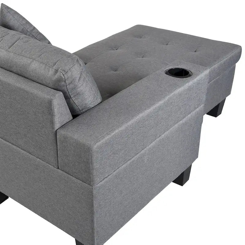 Canapé d'angle moderne 4 places avec méridienne