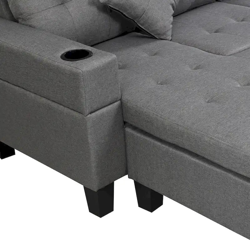Canapé d'angle moderne 4 places avec méridienne
