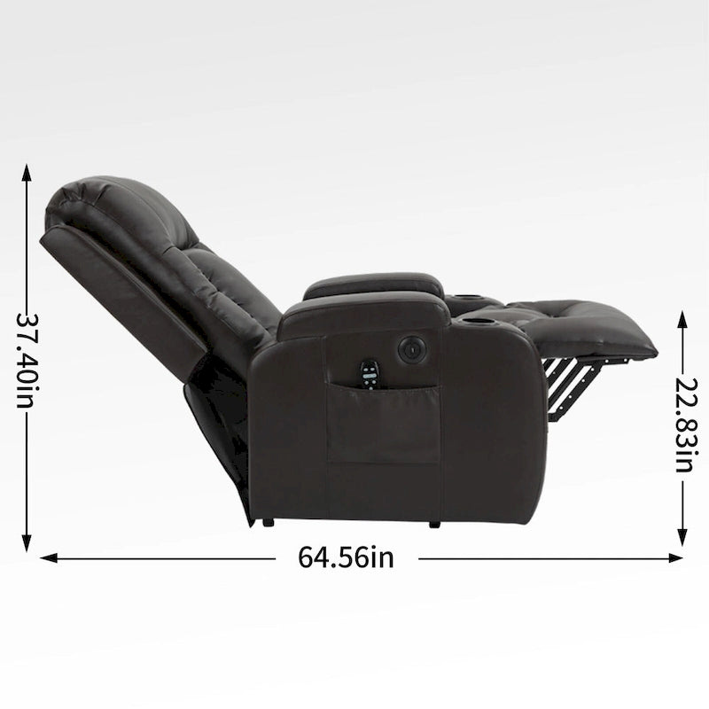 Fauteuil releveur électrique à position infinie pour personnes âgées, avec massage vibrant 8 points et chauffage lombaire, port de chargement USB