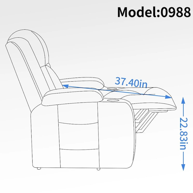 Fauteuil releveur électrique à position infinie pour personnes âgées, avec massage vibrant 8 points et chauffage lombaire, port de chargement USB