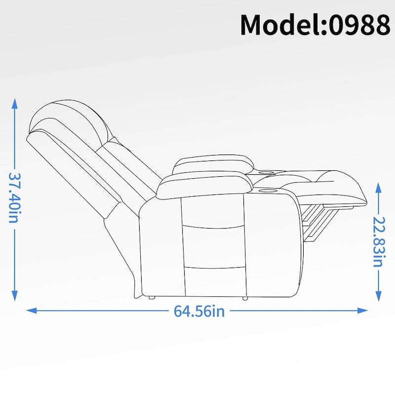 Fauteuil releveur électrique à position infinie pour personnes âgées, avec massage vibrant 8 points et chauffage lombaire, port de chargement USB