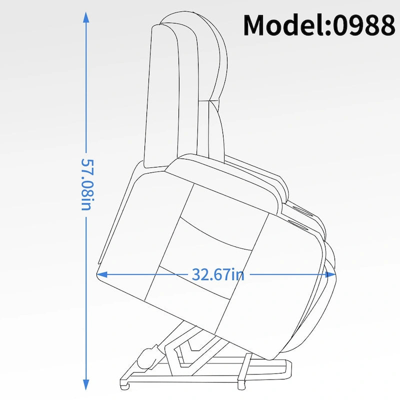 Fauteuil releveur électrique à position infinie pour personnes âgées, avec massage vibrant 8 points et chauffage lombaire, port de chargement USB