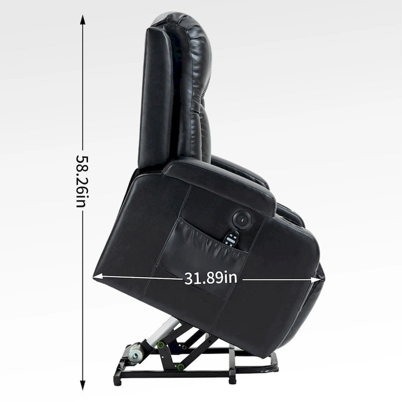 Fauteuil releveur électrique à position infinie pour personnes âgées, avec massage vibrant 8 points et chauffage lombaire, port de chargement USB