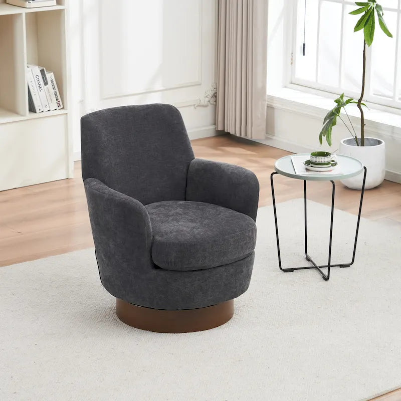 29.3 Fauteuil pivotant rembourré avec piètement en acier inoxydable