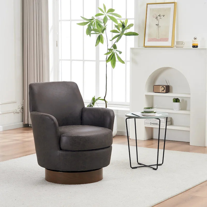29.3 Fauteuil pivotant rembourré avec piètement en acier inoxydable