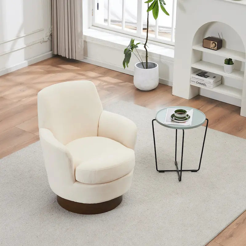 29.3 Fauteuil pivotant rembourré avec piètement en acier inoxydable