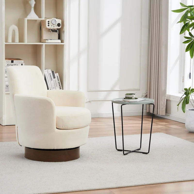 29.3 Fauteuil pivotant rembourré avec piètement en acier inoxydable