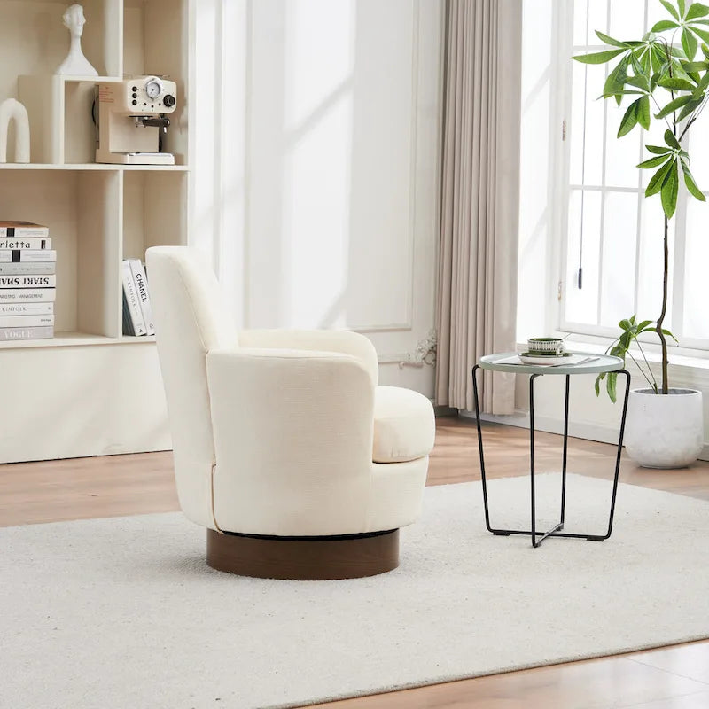 29.3 Fauteuil pivotant rembourré avec piètement en acier inoxydable