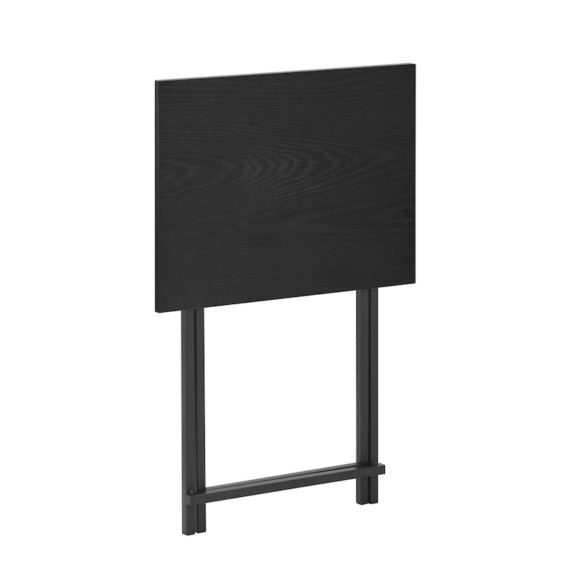Lot de 2 tables de plateau TV pliantes, table d'appoint de canapé portable, table à goûter industrielle, peu encombrante et facile à plier, bois rustique