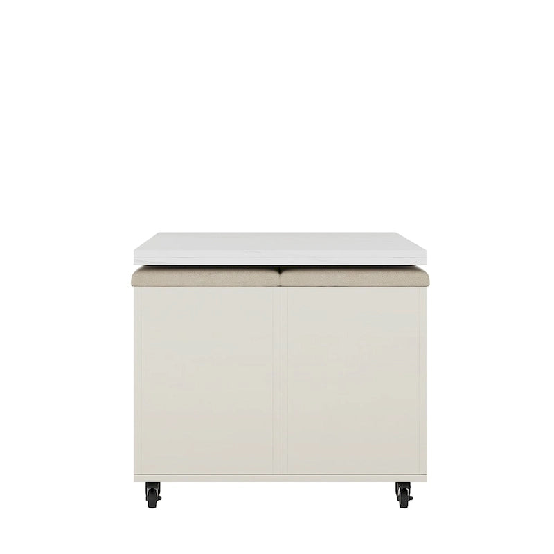 Table basse relevable moderne avec 4 tabourets et 2 tiroirs