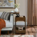 Table d'appoint relevable moderne du milieu du siècle, petite table d'appoint montante pour canapé avec étagère de rangement, table de chevet en bois