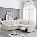 Fauteuil inclinable électrique Siège de cinéma maison Chaise souple avec port USB pour salon, chambre, salle de cinéma, beige