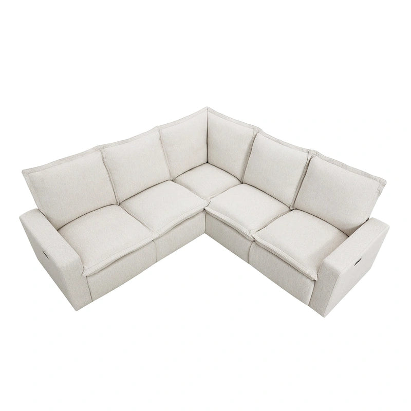 Fauteuil inclinable électrique Siège de cinéma maison Chaise souple avec port USB pour salon, chambre, salle de cinéma, beige