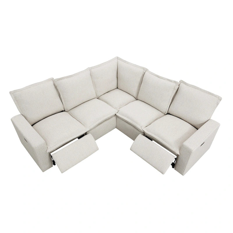 Fauteuil inclinable électrique Siège de cinéma maison Chaise souple avec port USB pour salon, chambre, salle de cinéma, beige