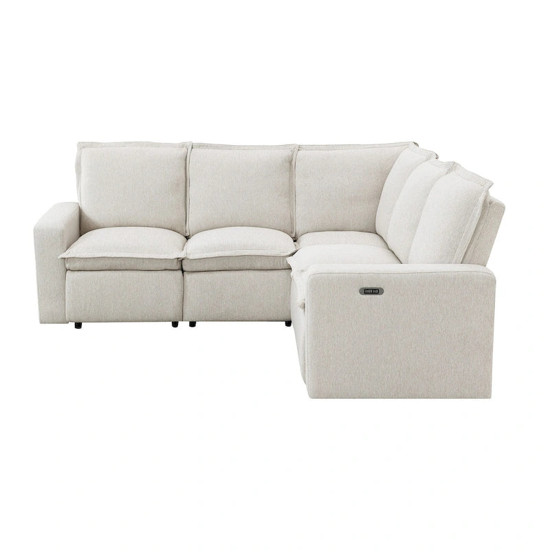 Fauteuil inclinable électrique Siège de cinéma maison Chaise souple avec port USB pour salon, chambre, salle de cinéma, beige