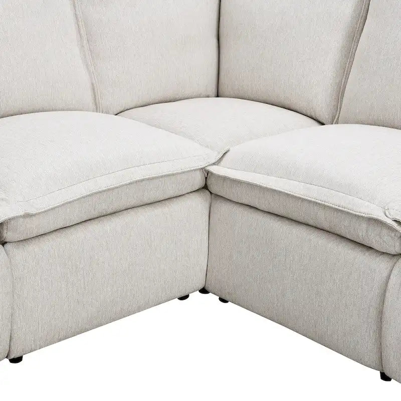 Fauteuil inclinable électrique Siège de cinéma maison Chaise souple avec port USB pour salon, chambre, salle de cinéma, beige