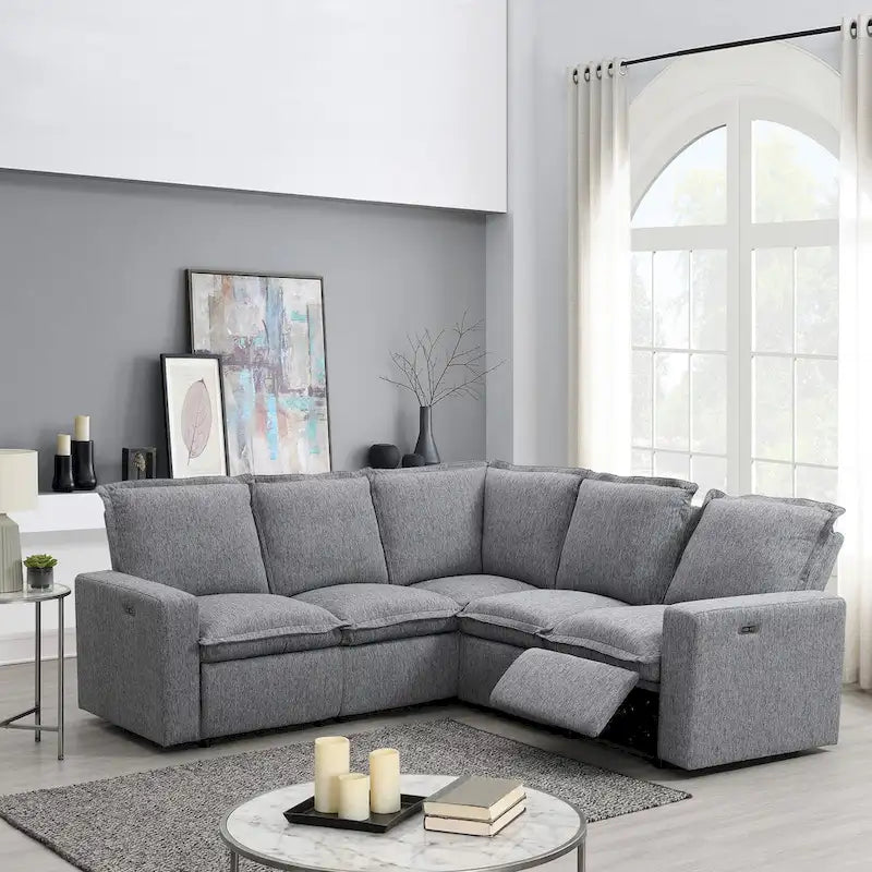 Fauteuil inclinable électrique Siège de cinéma maison Chaise souple avec port USB pour salon, chambre, salle de cinéma, beige