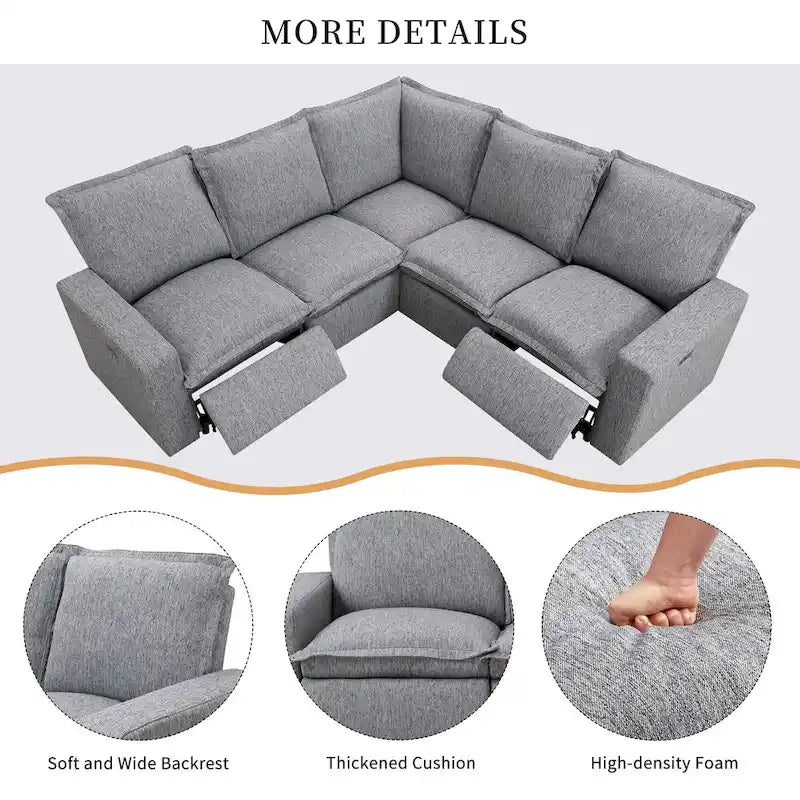 Fauteuil inclinable électrique Siège de cinéma maison Chaise souple avec port USB pour salon, chambre, salle de cinéma, beige