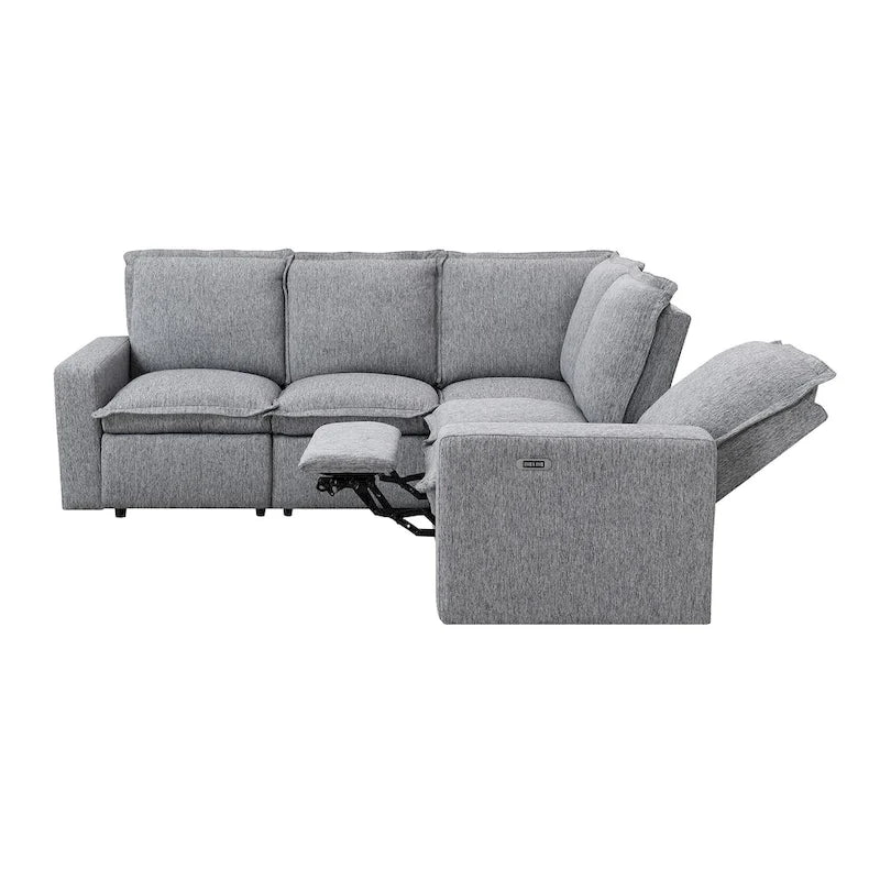 Fauteuil inclinable électrique Siège de cinéma maison Chaise souple avec port USB pour salon, chambre, salle de cinéma, beige