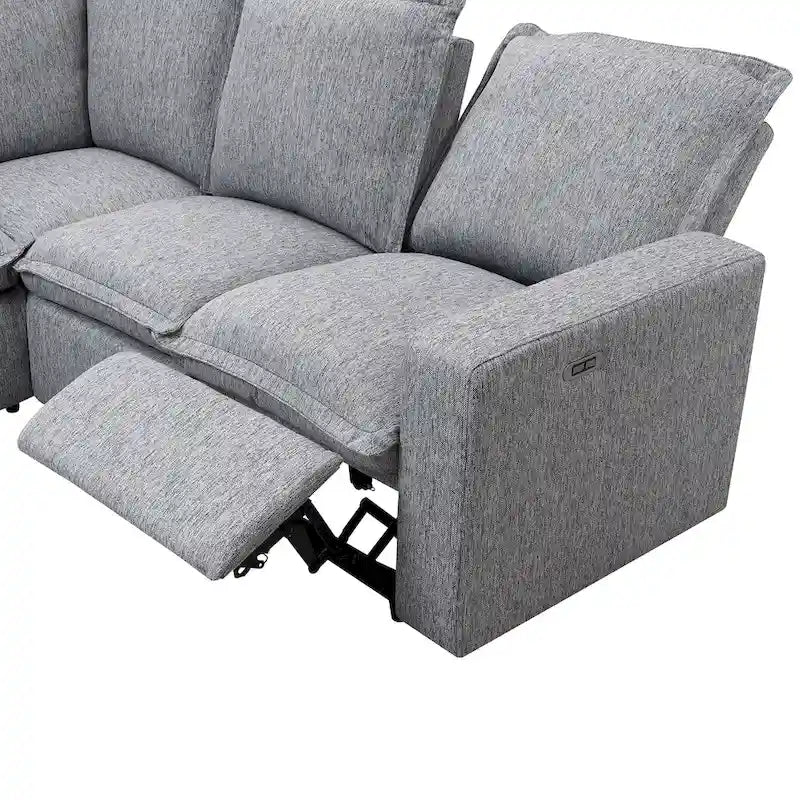 Fauteuil inclinable électrique Siège de cinéma maison Chaise souple avec port USB pour salon, chambre, salle de cinéma, beige