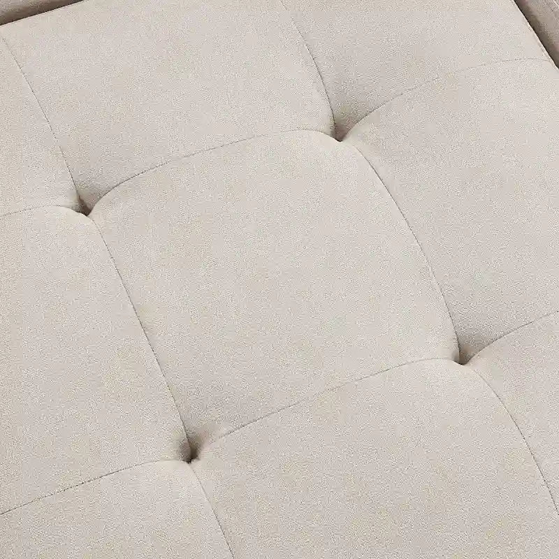 117.3 Canapé d'angle surdimensionné en U avec fonction convertible et deux oreillers décoratifs pour salon, beige