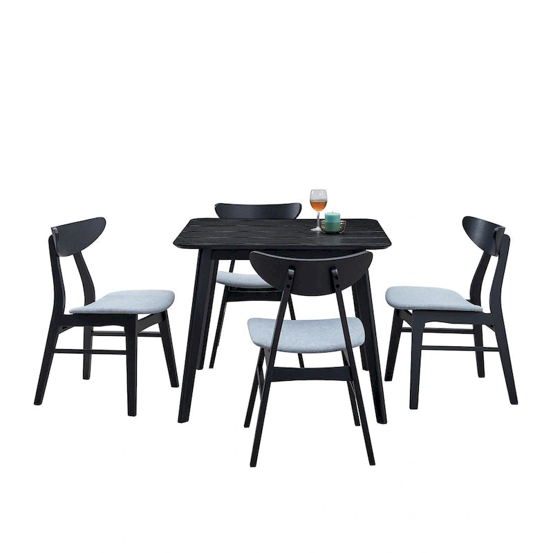 Lot de 2 chaises de salle à manger modernes en bois, avec dossier et assise rembourrée, adaptées à la salle à manger et au salon
