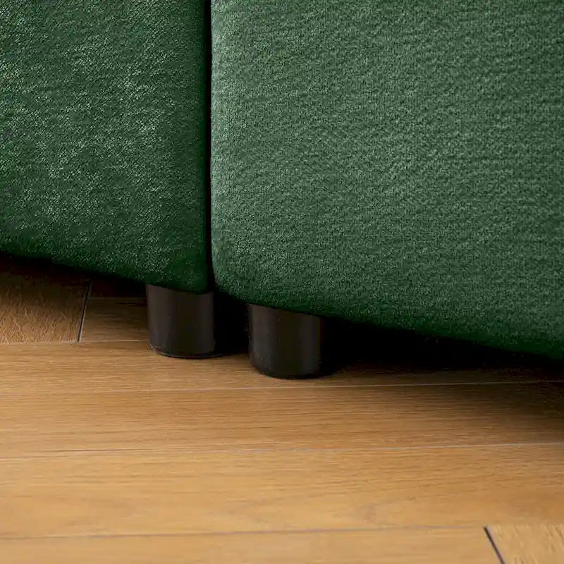 Canapé d'angle modulable en U rembourré en chenille 142,5 po avec rangement, combinaison DIY