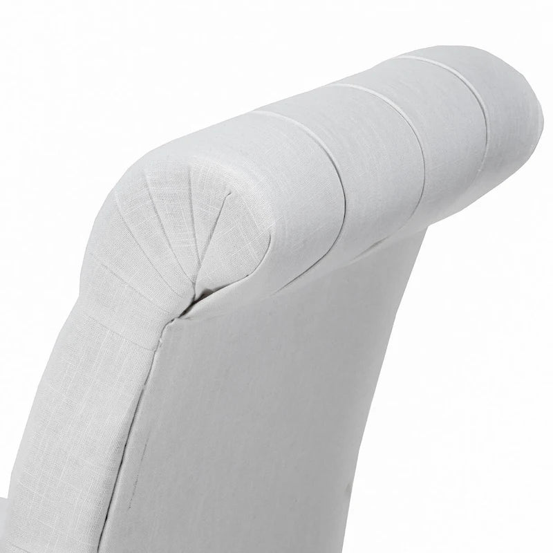 Ensemble de 2 chaises de salle à manger Feni Parsons, dossier capitonné roulé, lin blanc cassé