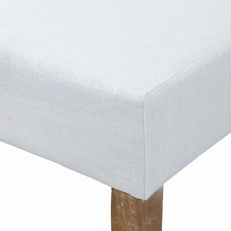 Ensemble de 2 chaises de salle à manger Feni Parsons, dossier capitonné roulé, lin blanc cassé