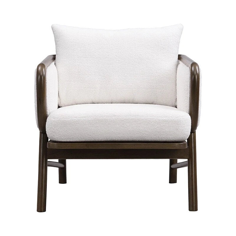 Ensemble de 2 fauteuils d'appoint en tissu sherpa, fauteuil rembourré avec cadre en bois massif