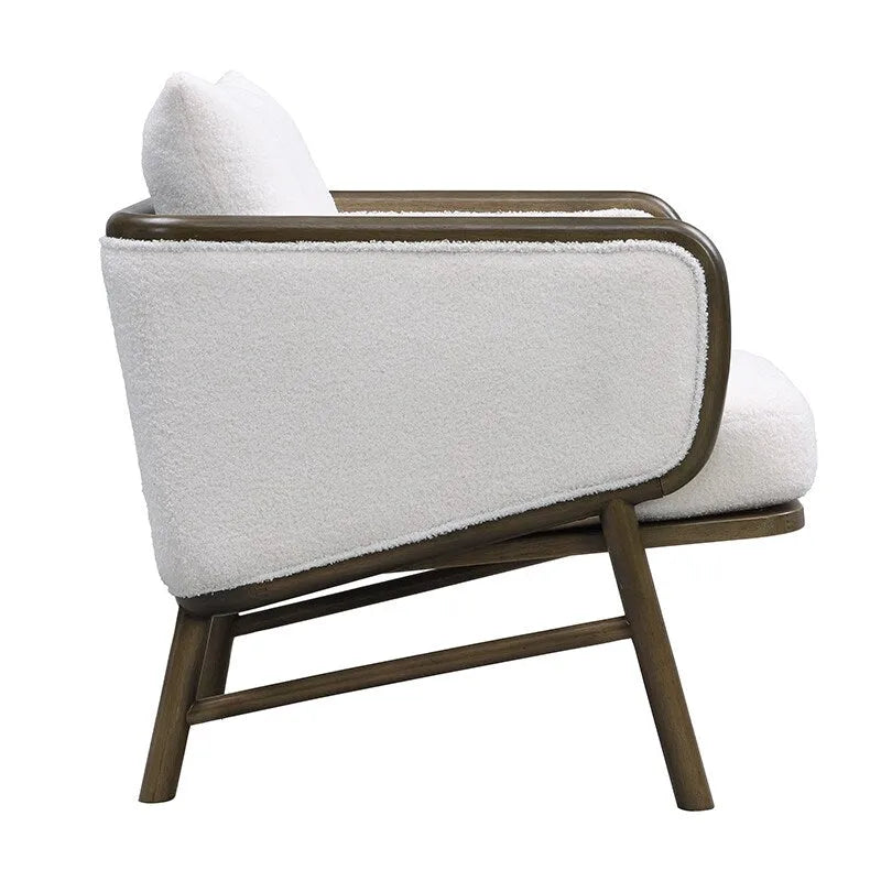 Ensemble de 2 fauteuils d'appoint en tissu sherpa, fauteuil rembourré avec cadre en bois massif