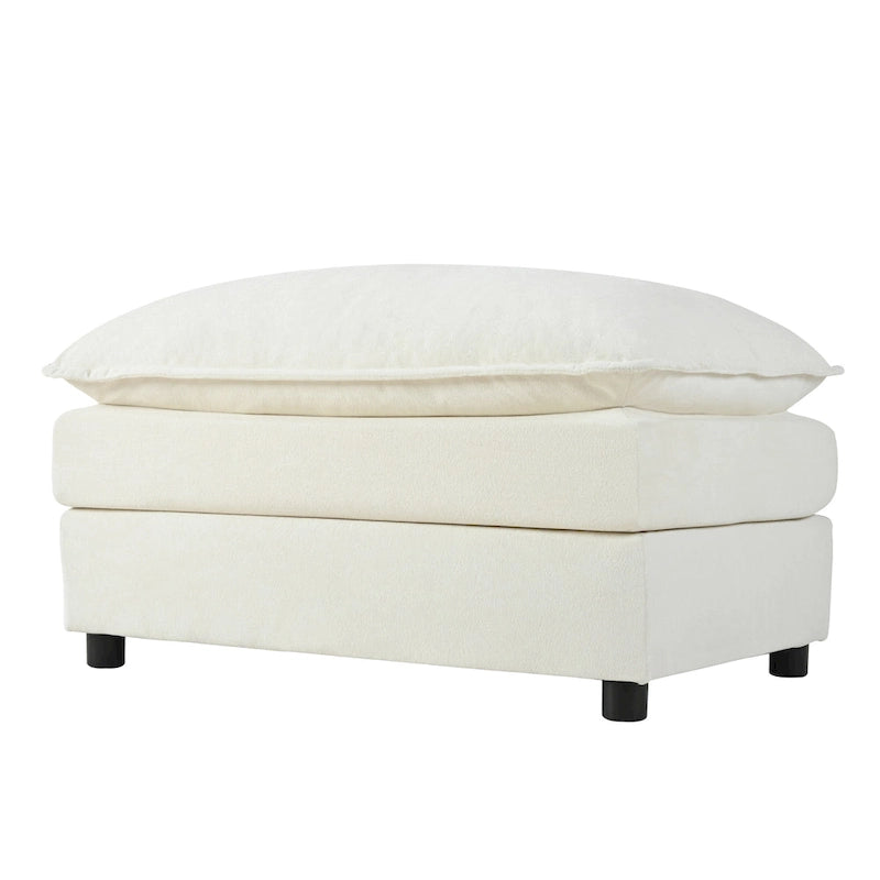 109.45 Canapé sectionnel modulable en L rembourré en chenille avec coussins double épaisseur, combinaison DIY