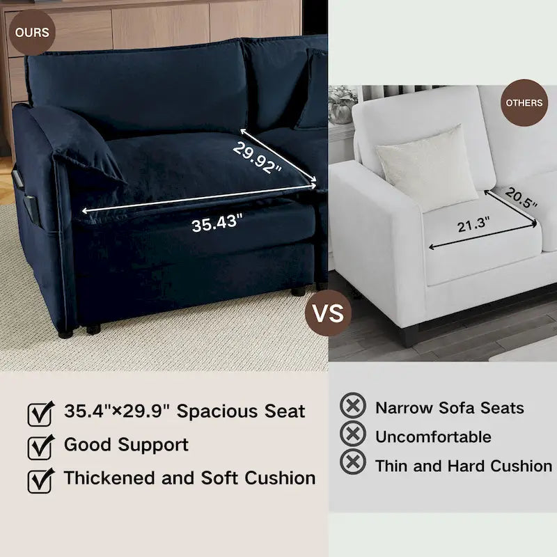 109.45 Canapé sectionnel modulable en L rembourré en chenille avec coussins double épaisseur, combinaison DIY