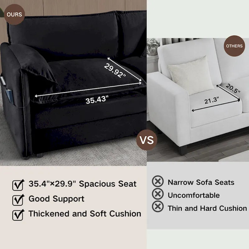 109.45 Canapé sectionnel modulable en L rembourré en chenille avec coussins double épaisseur, combinaison DIY