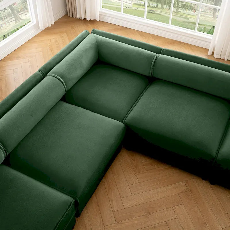 Canapé d'angle modulable 7 places surdimensionné en chenille avec rangement sous l'assise, combinaison DIY