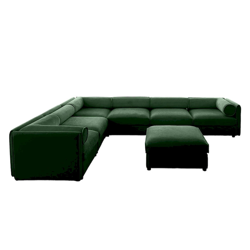 Canapé d'angle modulable 7 places surdimensionné en chenille avec rangement sous l'assise, combinaison DIY