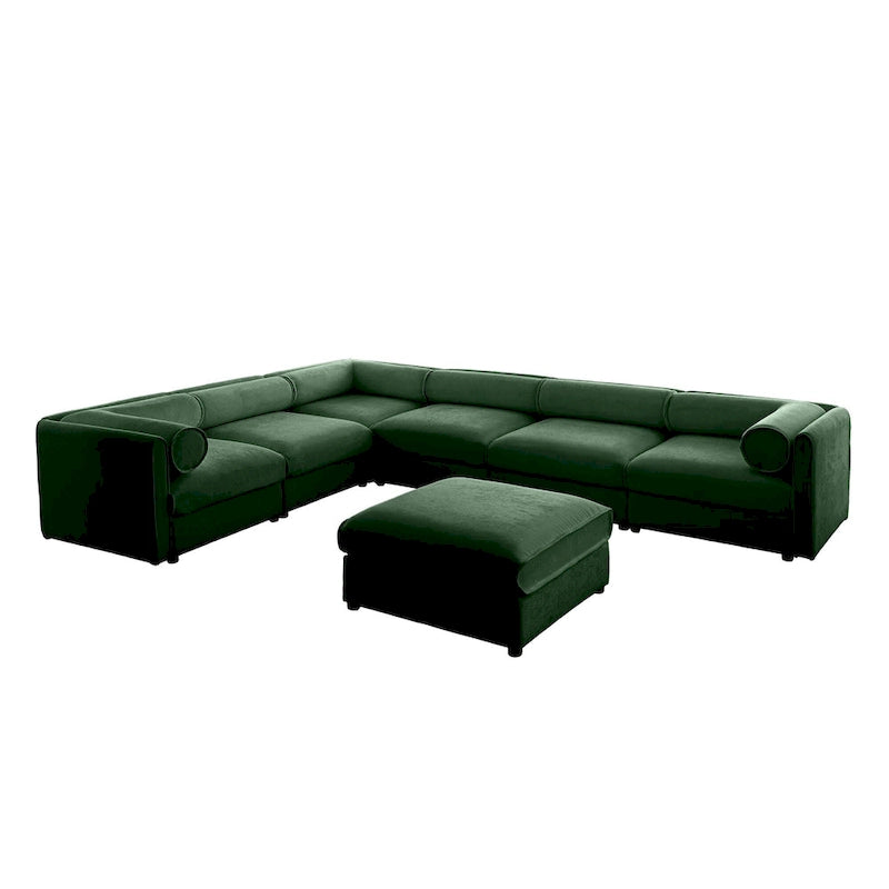 Canapé d'angle modulable 7 places surdimensionné en chenille avec rangement sous l'assise, combinaison DIY
