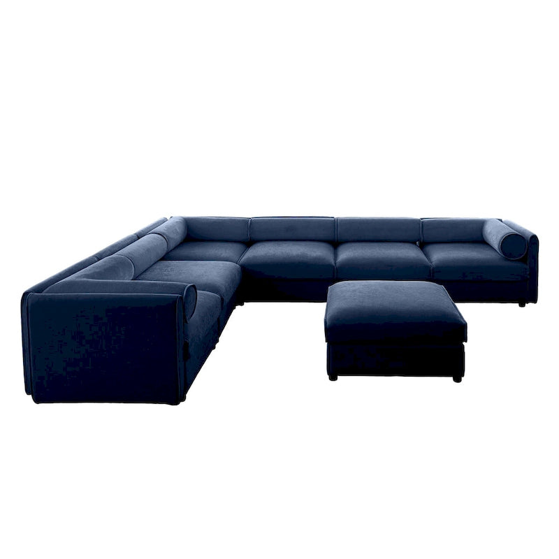Canapé d'angle modulable 7 places surdimensionné en chenille avec rangement sous l'assise, combinaison DIY