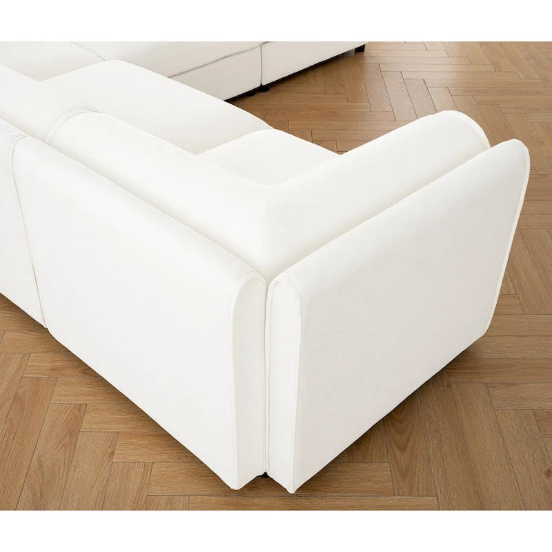 Canapé d'angle modulable 7 places surdimensionné en chenille avec rangement sous l'assise, combinaison DIY