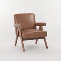 GDFStudio - Fauteuil de détente en bois massif Emery avec coussins et accoudoirs pour salon ou chambre à coucher