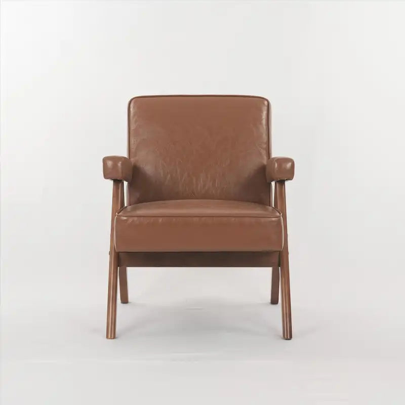 GDFStudio - Fauteuil de détente en bois massif Emery avec coussins et accoudoirs pour salon ou chambre à coucher
