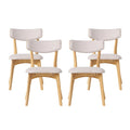 Chaises de salle à manger Chazz Mid-Century Modern en hévéa rembourré (lot de 4) par Christopher Knight Home