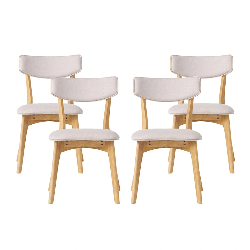 Chaises de salle à manger Chazz Mid-Century Modern en hévéa rembourré (lot de 4) par Christopher Knight Home