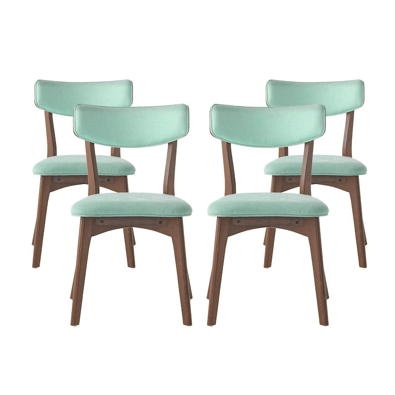 Chaises de salle à manger Chazz Mid-Century Modern en hévéa rembourré (lot de 4) par Christopher Knight Home