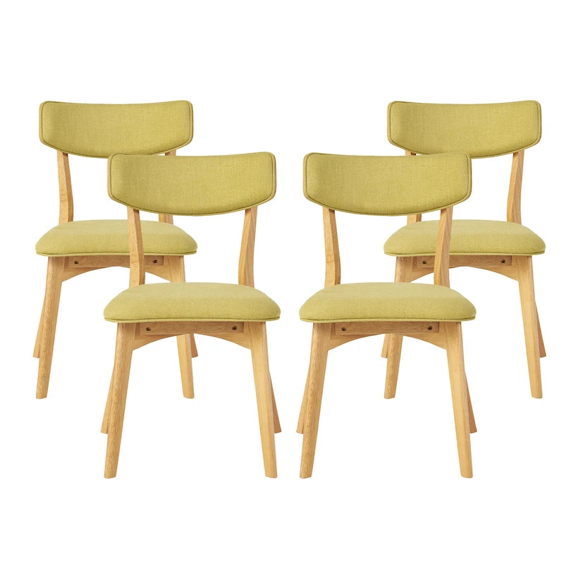 Chaises de salle à manger Chazz Mid-Century Modern en hévéa rembourré (lot de 4) par Christopher Knight Home