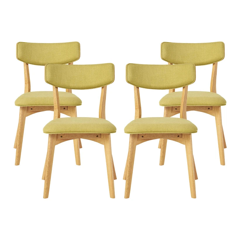 Chaises de salle à manger Chazz Mid-Century Modern en hévéa rembourré (lot de 4) par Christopher Knight Home