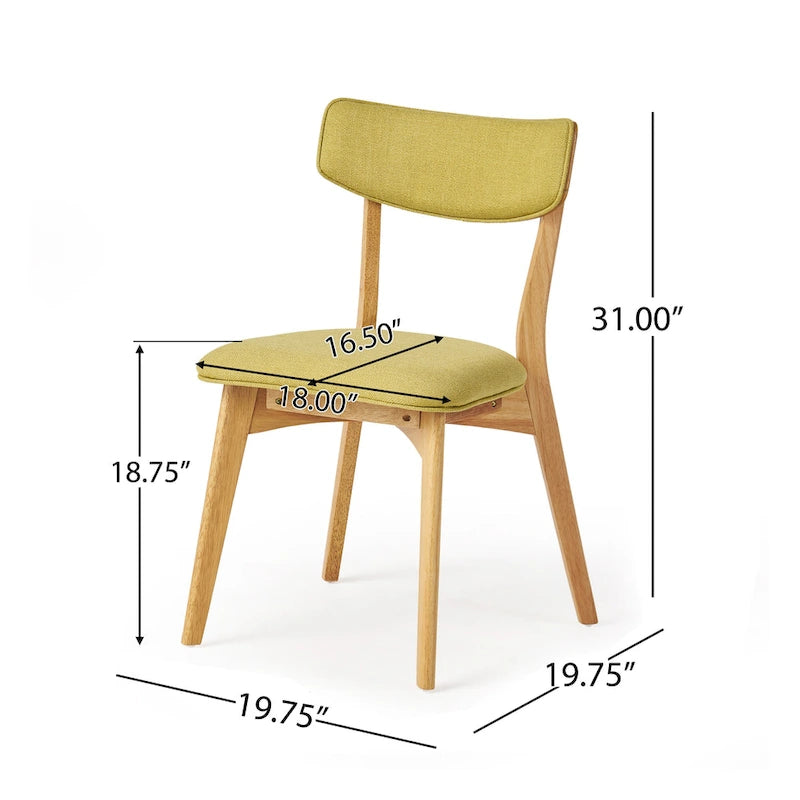Chaises de salle à manger Chazz Mid-Century Modern en hévéa rembourré (lot de 4) par Christopher Knight Home