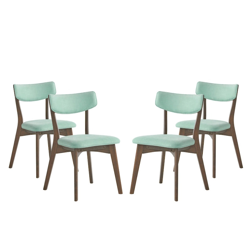 Chaises de salle à manger Chazz Mid-Century Modern en hévéa rembourré (lot de 4) par Christopher Knight Home