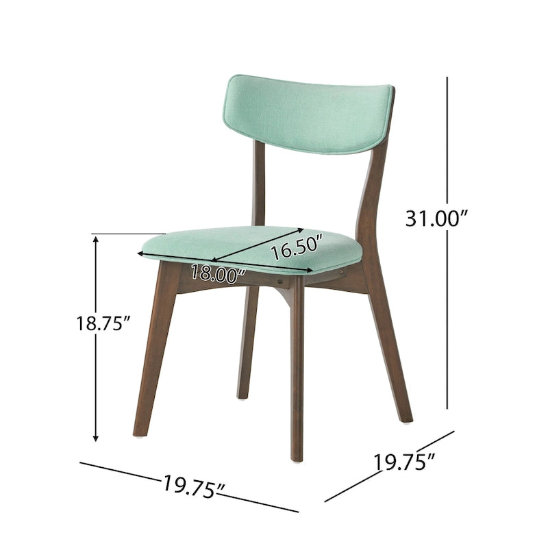 Chaises de salle à manger Chazz Mid-Century Modern en hévéa rembourré (lot de 4) par Christopher Knight Home