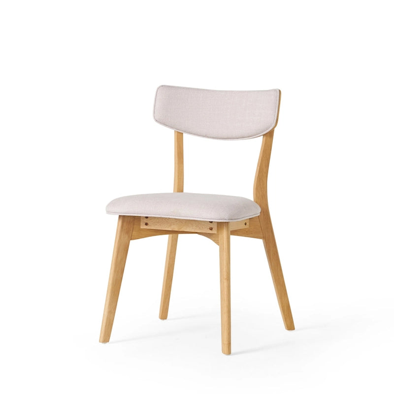 Chaises de salle à manger Chazz Mid-Century Modern en hévéa rembourré (lot de 4) par Christopher Knight Home
